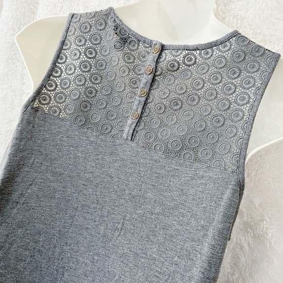 Banana Republic Gray Soft Lace Inset Tank Top - Picture 5 of 7